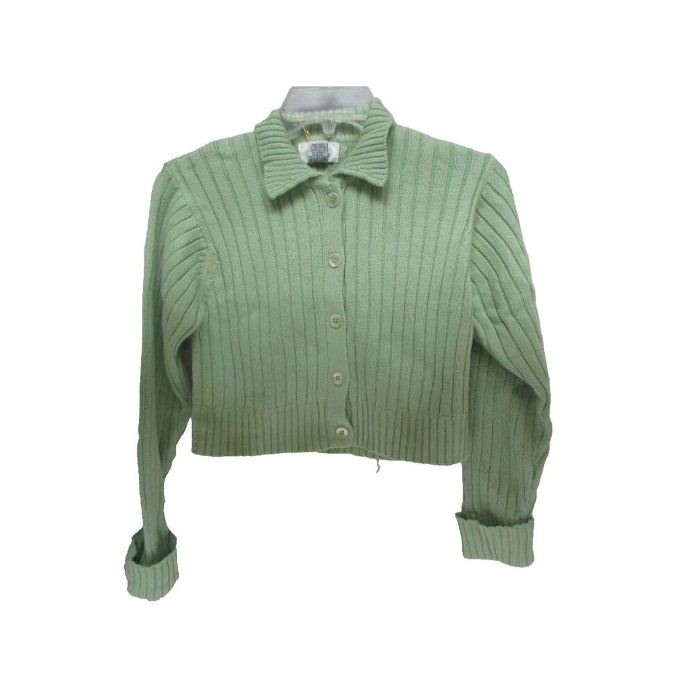 Women's Bonnie And Bill Mint Green Long Sleeve Cropped Sweater Size Large New!!!